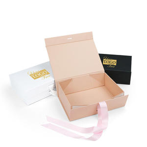Wholesale Customized Foldable Magnetic Ribbon Bow Closure Luxury Gift Boxes Cardboard Shipping Paper <b>Box</b> for Clothing and Wigs - Product Image 5