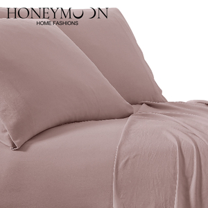 Parure de draps en microfibre unie, 90 g/m², prélavée, douce comme du coton, 4 pièces, pour toutes les saisons - Product Image 2