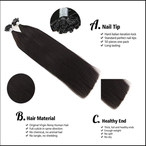 Extensions de cheveux humains vierges russes Jasmine Beauty, directement de l'usine, pointe en U, lisses et soyeuses, ondulées, teintes, double qualité supérieure, fabriquées à la machine - Product Image 5