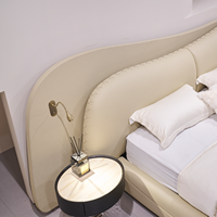 Haut de gamme italien minimaliste luxe Villa chambre lit doux moderne luxe Original mode épais qualité cuir meubles de maison