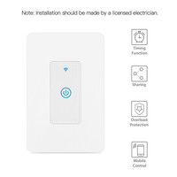 SIXWGH Interrupteur intelligent tactile WiFi Tuya, norme américaine, compatible Smart Life, Alexa, Google Home, avec minuterie, norme UL, 100V-240V