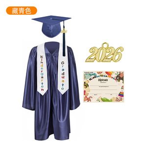 Conjunto de Toga de Graduación para Jardín de Niños, Azul Marino, 2026, Accesorios para Fotos de Diploma, Ropa Formal para Niños, Uniforme Escolar - Product Image 1