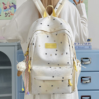 Mochila Escolar Unisex de Moda, Gran Capacidad, Ligera, de Nailon, con Correa de Hombro Curva, para Estudiantes de Secundaria