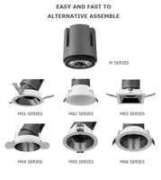 Spot encastré LED modulaire sans cadre IP44 9W-40W, orientable pour éclairage commercial et résidentiel design