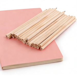 Crayons hexagonaux en bois de tilleul jaunes personnalisés avec logo, avec gomme, pour écriture et dessin, idéaux pour promotions et cadeaux. - Product Image 1