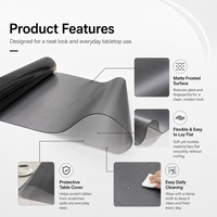 Nappe de table en PVC noir givré, protection de table souple mate, imperméable, facile à nettoyer, tapis de bureau découpable pour bureau et salle à manger