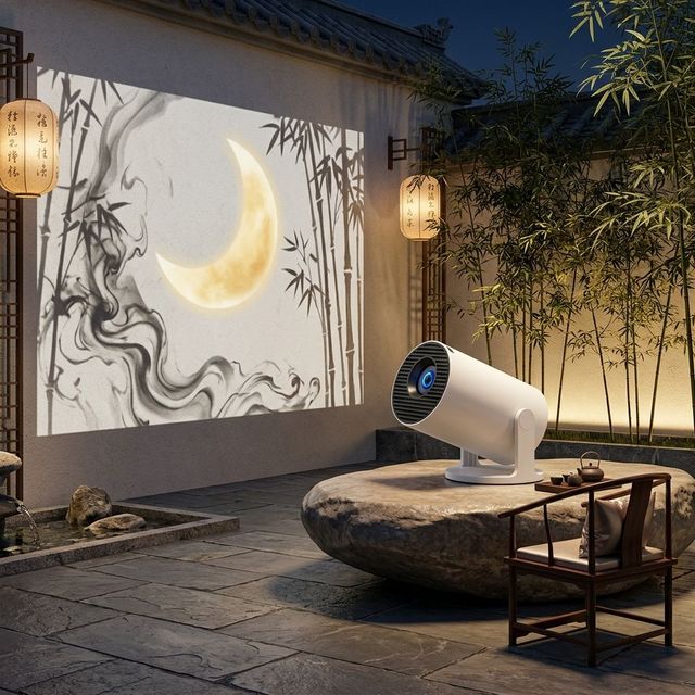 Outdoor Portable Projector 1GB+8GB Storage HD AUX USB Interface Four Projection Modes for Beach Camping Outdoor Gathering Party