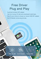 Carte Réseau Sans Fil USB pour Ordinateur 5B07D, Récepteur Double Bande 600 Mbps, Adaptateur Wifi