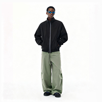 QUICKSHOW Nylon Fleece-gefütterte Baggy Outdoor Fallschirmhose Herren Mode Gestapelte Knie Leichtgewichtige Ballonhose Unisex
