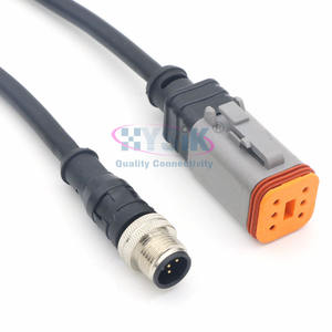 M12ケーブルアセンブリ オス メス IP67 IP68 防水 カスタム 3 5 6 12 17ピン M12センサー 4ピン 8ピン コネクタ M12ケーブル - Product Image 4