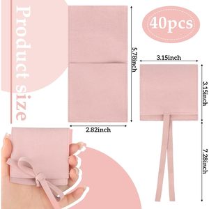 Bolsa de Joyería de Microfibra Lothee de 8x8 cm (3 Pulgadas) para Corbatas de Moño, Bolsa de Regalo Pequeña para Pulseras, Unisex, Ligera - Product Image 2