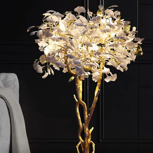 Lampada da terra oro ottone con tavolo Led Torchiere albero Art Deco luminoso grande Comfort visivo camera da letto in piedi lampada da terra - Product Image 1