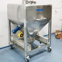 SPX-nouvel arrivage bac de stockage mobile carré de 500l avec marteau pneumatique pour stocker les matériaux en poudre