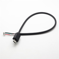 Câble d'alimentation Micro USB JST MX 1.25 4P à 5 fils, 30 cm/longueur personnalisée, connecteurs nickelés/plaqués or pour utilisation informatique, synchronisation USB2.0, coudé