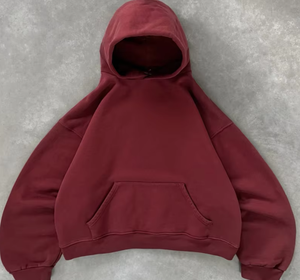 Sweat à capuche épais pour homme, 100% coton, de haute qualité, avec fermeture éclair intégrale, coupe ample carrée, couleur unie, personnalisable avec logo, modèle vierge - Product Image 4