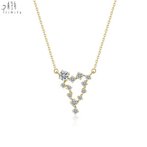 สร้อยคอเพชรสีทองผสม18K สร้อยคอเพชรธรรมชาติสีทองผสมดีไซน์ใหม่ล่าสุด - Product Image 1