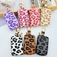 Zonyin Penjualan Terlaris Dompet Koin Motif Leopard dengan Resleting, Tempat Kunci Mobil, Hadiah untuk Wanita dan Pria