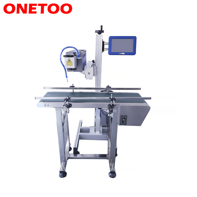 CO2 Electric Laser Marking & Coding Machine for Plastic Boxes Cans Belt & Pouch Packaging-High-Accuracy QR/Barcode Printer