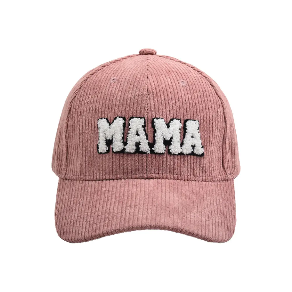 Hot Sale Women Solid Color Corduroy Outdoor Sports Hat For Mommy And Me Embroidered Chenille Letter Mama Mini Baseball Hat