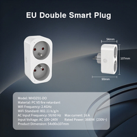 Stop Kontak Pintar Standar EU Desain Baru 16A Tuya Smart Life Kontrol Suara 3680W untuk Hunian Sewa
