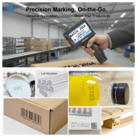 Impresora de Inyección de Tinta Portátil 4POLETECH, Impresora Manual para Texto/Código de Barras/Logotipo/Código QR/Número de Lote/Código de Fecha
