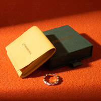 Boîte à bijoux durable LionwrapacK, style tiroir - Boîte en papier écologique avec pochette en daim, petit emballage cadeau