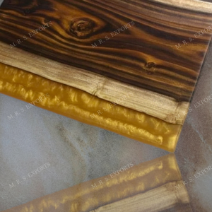 Madera, resina, tabla de queso con diseño único, tabla multicolor de corte versátil para queso, pan y aperitivos, fácil de limpiar - Product Image 1