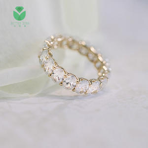 14k 18k золотые сердечно-сосудистых заболеваний лаборатории алмазов 1 карат обручальное кольцо ювелирные украшения для женщин обручальное кольцо с синтетическим CVD шарошка Звездочка для круглой формы - Product Image 5