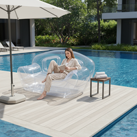 Canapé gonflable rose en PVC transparent personnalisé pour 2 personnes, portable et pratique, fauteuil d'angle gonflable, fauteuil à bascule gonflable