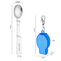 Cuillère pliante portable à triple pli en acier inoxydable 304 avec logo personnalisé pour tasse de voyage Tasse à braiser
