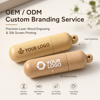 Clé USB 2.0 en bois personnalisée en forme de pilule, écologique, avec logo, coffret cadeau promotionnel médical, 8 Go/16 Go/32 Go/64 Go/128 Go