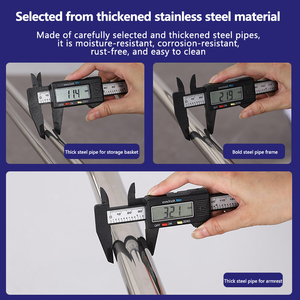 Carrello per Pazienti in Acciaio Inossidabile con Quattro Ruote Piccole, Arredamento Ospedaliero - Product Image 3