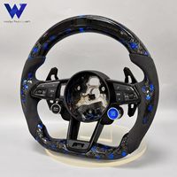 Volant de course en fibre de carbone forgée et daim avec LED pour Audi B8 B9 A4 A5 S RS R8 TT 2009-2013 S3 S4 S5R S3 RS4 RS5 RS7
