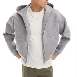 Sudadera con capucha Kingsen de algodón grueso de alta calidad con doble cremallera para hombre, corte holgado extragrande, bordada - Product Image 5