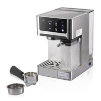 Machine à expresso 1350W pour la maison et le bureau, cafetière DIY pour latte et cappuccino, réservoir d'eau de 1,8L, écran tactile
