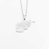 Collier en acier inoxydable 18k, collier en acier inoxydable, avec carte pays De l'afrique