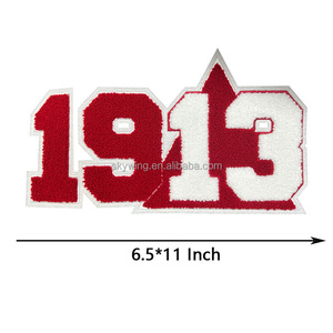 Stock all'ingrosso ciniglia 1913 Set <span class=keywords><strong>rosso</strong></span> Delta confraternita lettere greche ricamate ferro su toppa per giacca - Product Image 4