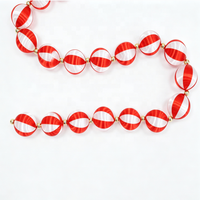 Guirlande de Noël en fil de soie de 183 cm, boules de 4 cm, décoration en fil doux pour la décoration des fêtes