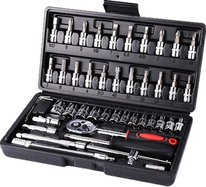 46pcs Combination 1/4" hardware tools set socket ratchet wrench set for Car Repair