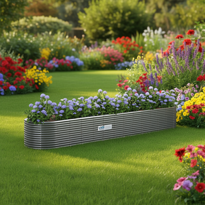 Fioriera Rettangolare da Giardino Vial in Acciaio Grigio, Resistente, Verniciata a Polvere, Moderna, per Piante e Fiori Stagionali - Product Image 2