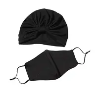 INS personality creative knitted face mask hair accessories combination of two sets