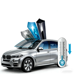 Film de teinte pour vitres de voiture en céramique nano de qualité automobile américaine, auto-réparateur, avec rejet de 99% des UV et de 87-92% des IR, garantie 5 ans - Product Image 1