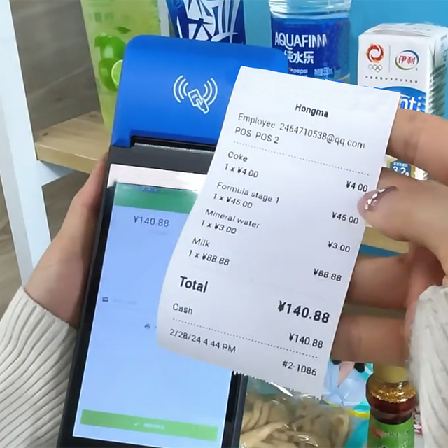 FYJ F1-99 64bit GMS Touch Screen Handheld Mobile Pos Terminal Android 14 Supermarket Checkout Cashier Pos Machine with Printer