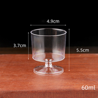 Gobelets en plastique jetables personnalisés, verres à vin rouge transparents, gobelets à glace hauts en plastique, gobelets transparents en PS