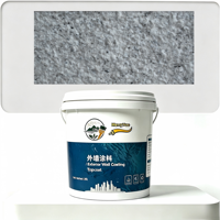 Peinture à base d'eau effet pierre naturelle, revêtement liquide mat pour murs extérieurs, application facile au pistolet pour usage résidentiel