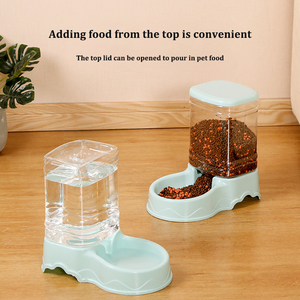 FishPrincess haute qualité 3.8L gris mangeoire pour animaux de compagnie et distributeur d'eau ensemble automatique gravité chien bol de nourriture plastique Durable - Product Image 2