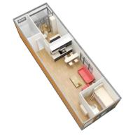 Petites maisons en conteneur préfabriquées de 3 chambres à coucher Maison en conteneur complète prête à être expédiée