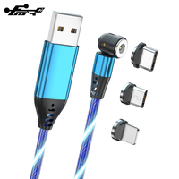 Kabel Pengisi Daya Multifungsi USB Magnetik Bercahaya Bentuk L dan Penggunaan Lurus 2 In 1