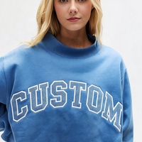 Sweat à capuche surdimensionné en coton pour femme, brodé sur mesure, col rond, tricoté, design de créateur, ensemble unisexe, personnalisation avec logo