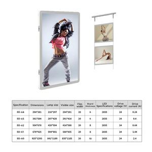 A4 impermeable LED acrílico marco rectángulo cristal publicidad signo con característica decorativa colgar montado caja de luz LED - Product Image 1